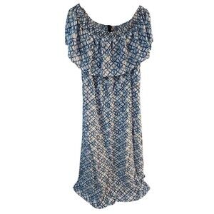 Chico's Size 3, 16/18 Equestrian Smocked Summer Maxi Lined Horse Pockets Vietnam